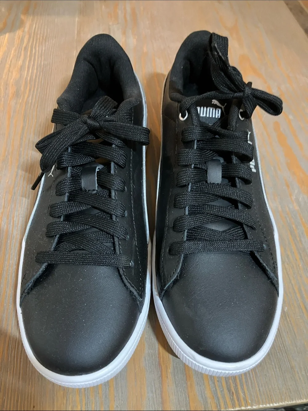 Puma Black Low-Top Lace-Up Sneakers with White Sole